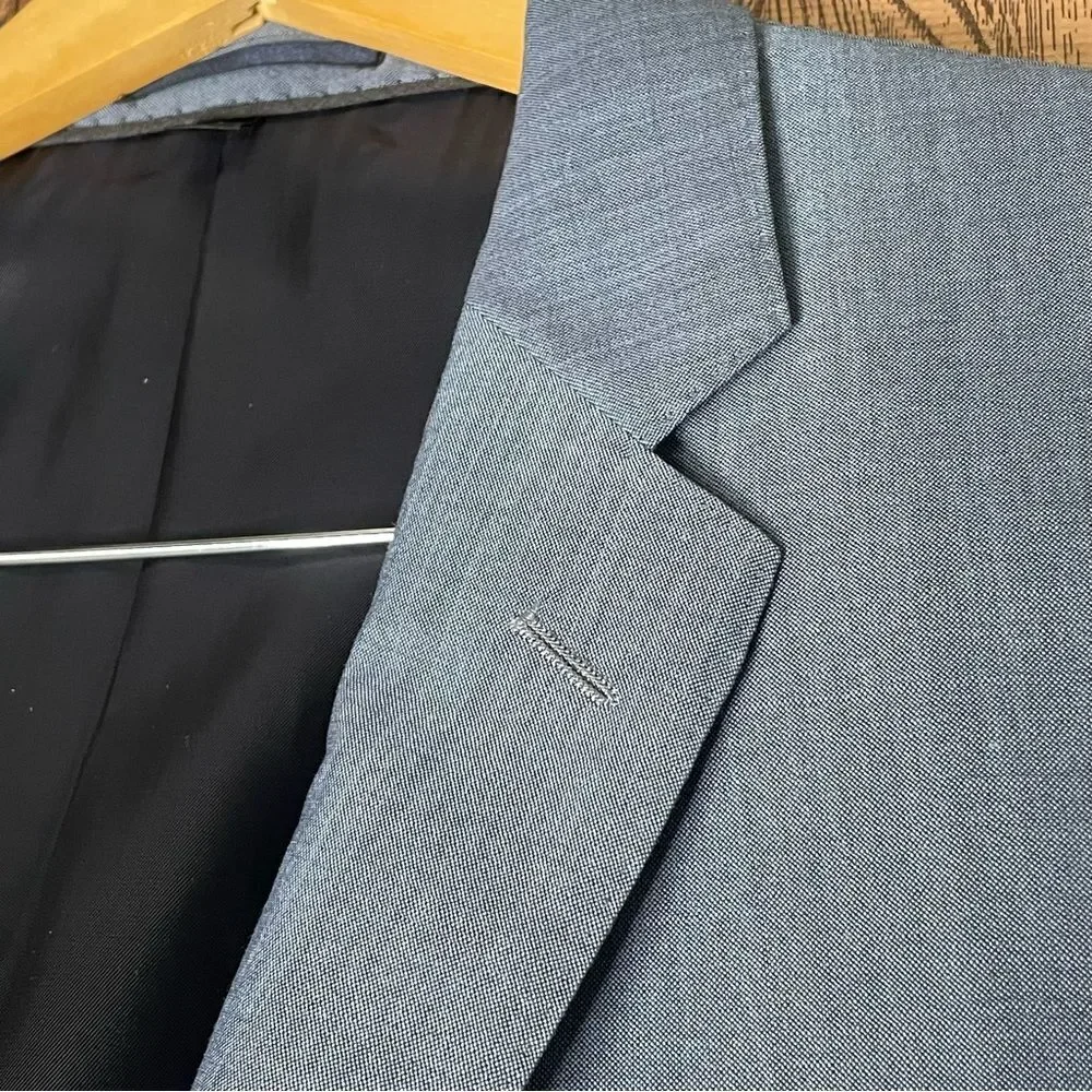 J Crew Ludlow Blazer Sport Coat Men’s‎ Blazer 44L Blue American Woolens 2 Btn